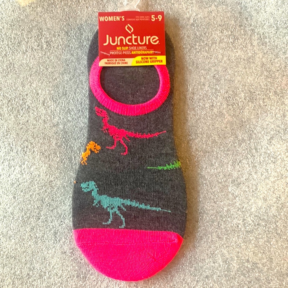 Socks new with tags No slip shoe liners dinosaur pattern